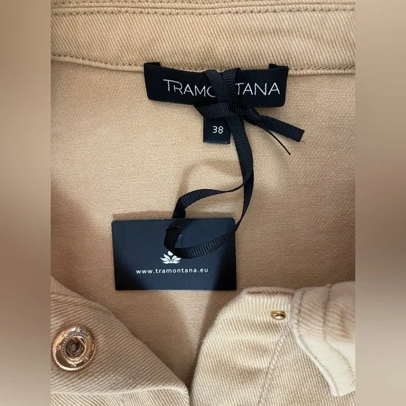 ✨ NWT Tramontana Beige Fringe Cotton Jacket – EU 38 (S/M) - Picture 6 of 6